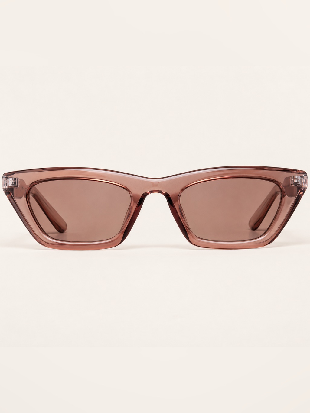 Mango Blush Pink Acetate Frames With Sepia Brown Lens Cat Eye Sunglasses